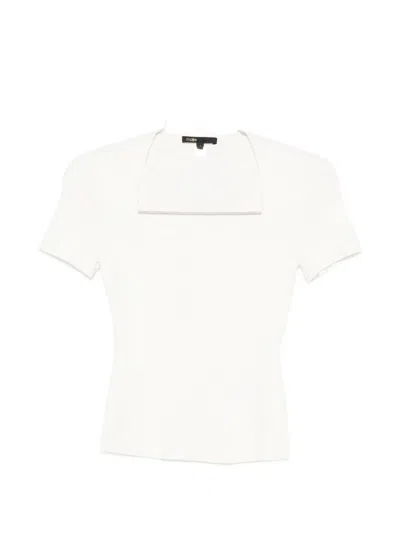 Maje Square-neck T-shirt In White