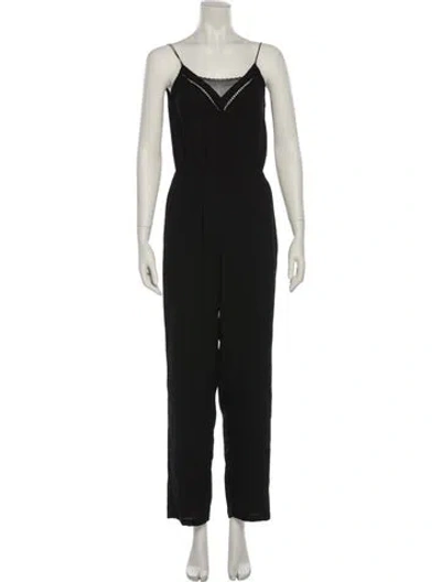 Pre-owned Maje Square Neckline Jumpsuit In Black