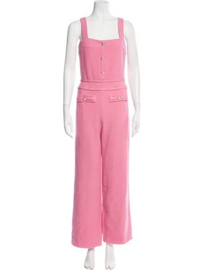 Pre-owned Maje Square Neckline Jumpsuit In Pink