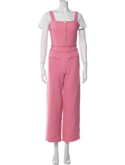 Pre-owned Maje Square Neckline Jumpsuit W/ Tags In Pink