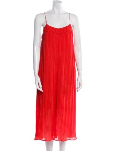 Pre-owned Maje Square Neckline Long Dress In Orange