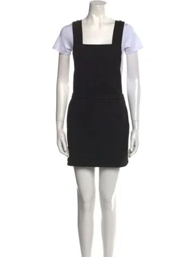 Pre-owned Maje Square Neckline Mini Dress In Black