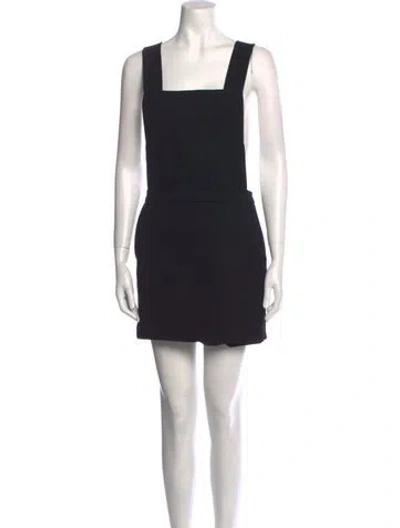 Pre-owned Maje Square Neckline Mini Dress In Black