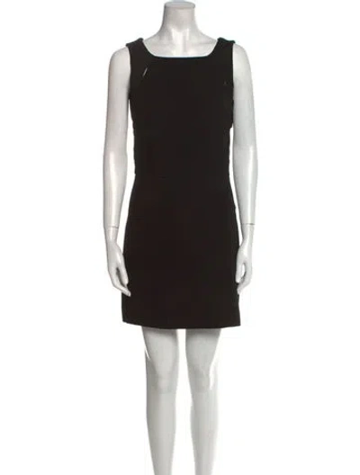 Pre-owned Maje Square Neckline Mini Dress In Black
