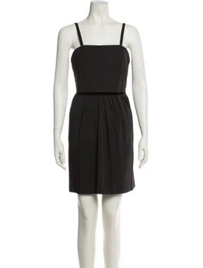 Pre-owned Maje Square Neckline Mini Dress In Black