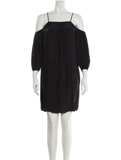 Pre-owned Maje Square Neckline Mini Dress In Black