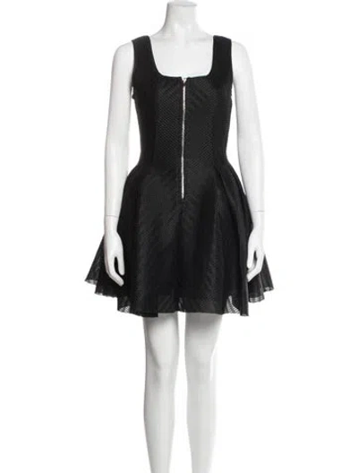 Pre-owned Maje Square Neckline Mini Dress In Black