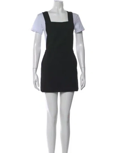 Pre-owned Maje Square Neckline Mini Dress In Black