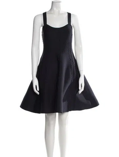 Pre-owned Maje Square Neckline Mini Dress In Black
