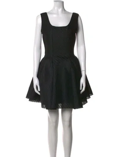 Pre-owned Maje Square Neckline Mini Dress In Black
