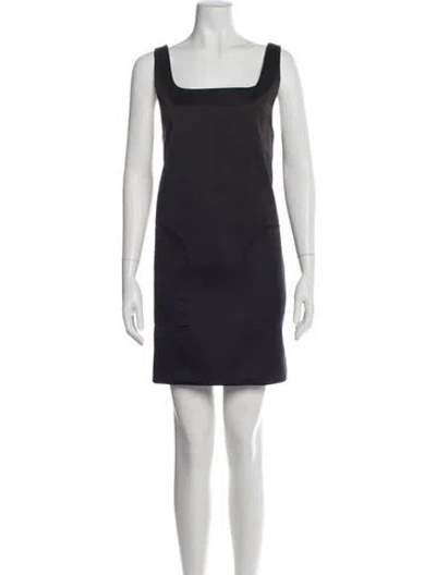 Pre-owned Maje Square Neckline Mini Dress In Blue