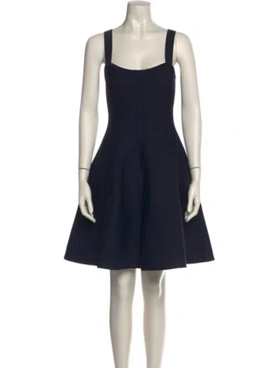 Pre-owned Maje Square Neckline Mini Dress In Blue