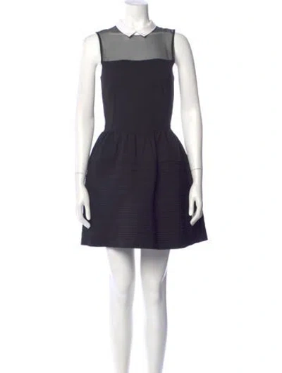 Pre-owned Maje Square Neckline Mini Dress In Blue