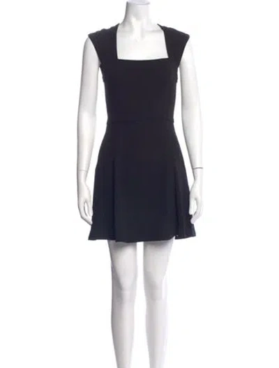 Pre-owned Maje Square Neckline Mini Dress In Blue