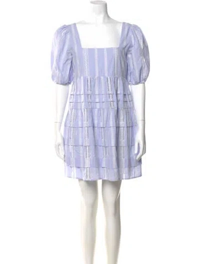 Pre-owned Maje Square Neckline Mini Dress In Multi