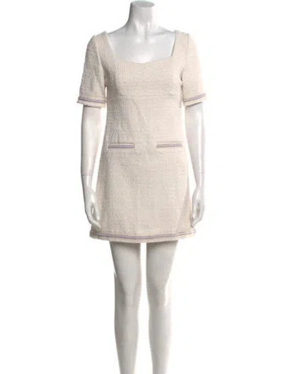 Pre-owned Maje Square Neckline Mini Dress In Neutral