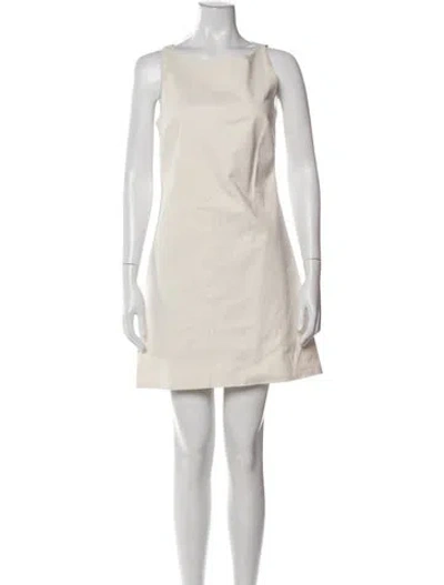 Pre-owned Maje Square Neckline Mini Dress In Neutral