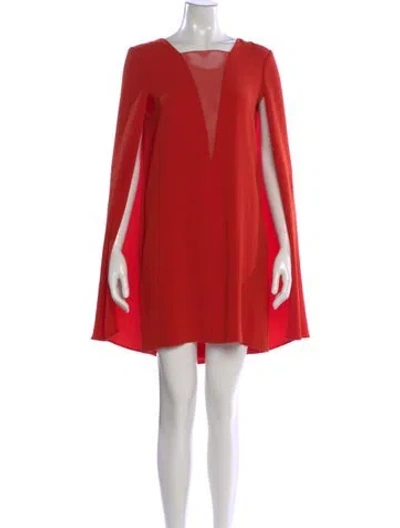 Pre-owned Maje Square Neckline Mini Dress In Orange