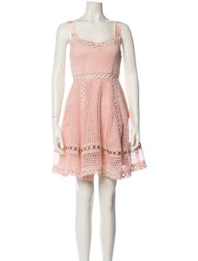 Pre-owned Maje Square Neckline Mini Dress In Pink