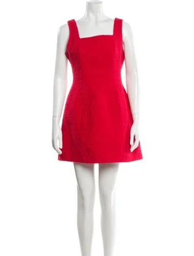 Pre-owned Maje Square Neckline Mini Dress In Red