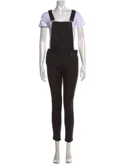 Pre-owned Maje Square Neckline Overalls In Black