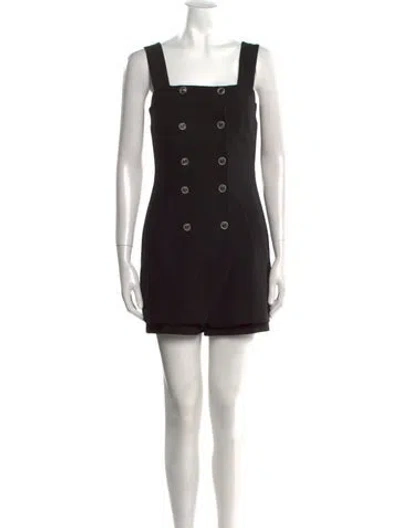 Pre-owned Maje Square Neckline Romper In Black