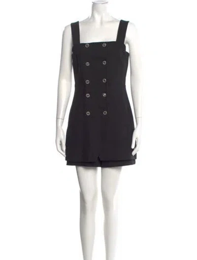 Pre-owned Maje Square Neckline Romper In Black