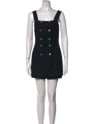 Pre-owned Maje Square Neckline Romper In Black