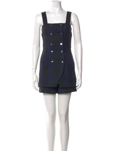 Pre-owned Maje Square Neckline Romper In Blue