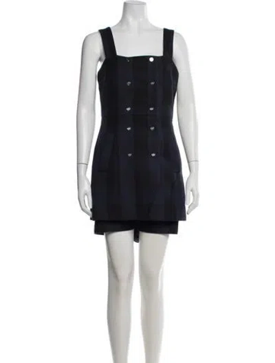 Pre-owned Maje Square Neckline Romper In Blue