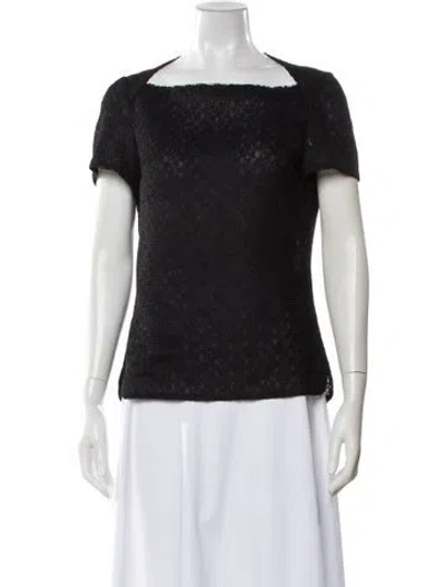 Pre-owned Maje Square Neckline Short Sleeve Top In Gray