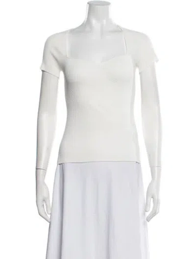 Pre-owned Maje Square Neckline Sweater In White
