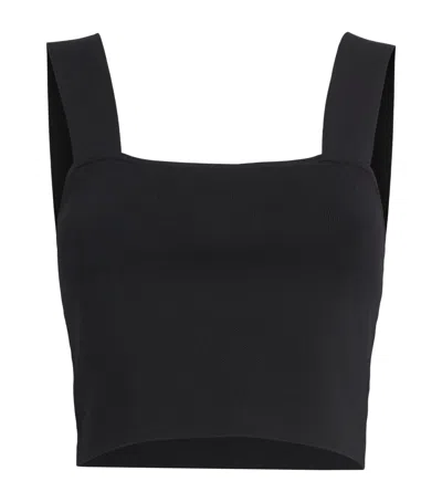 Maje Square-neck Crop Top In Black