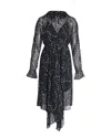 Maje Star Print Dress In Black Polyester In Black