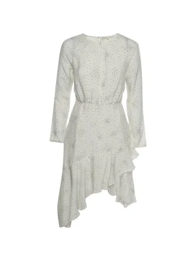 Pre-owned Maje Star-print Asymmetric Dress In White
