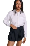 Maje Straight-fit Pleated Shorts In Black