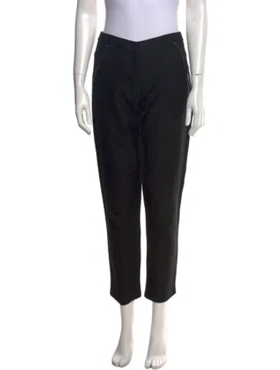 Pre-owned Maje Straight Leg Pants In Black