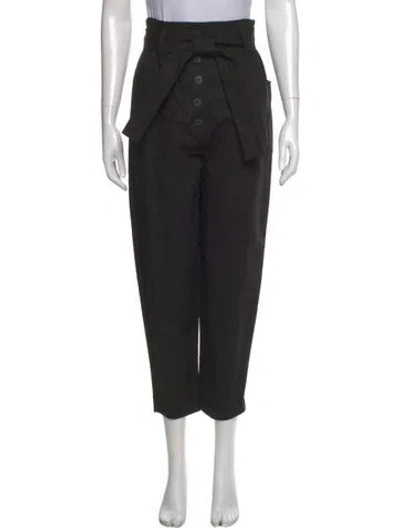 Pre-owned Maje Straight Leg Pants In Black