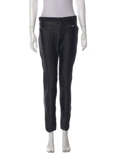 Pre-owned Maje Straight Leg Pants In Black