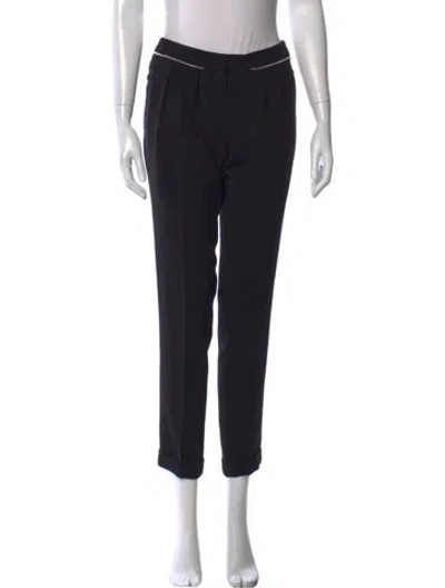 Pre-owned Maje Straight Leg Pants In Black