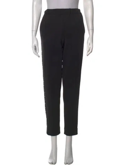 Pre-owned Maje Straight Leg Pants In Black/red