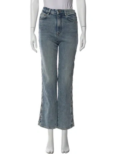 Pre-owned Maje Straight Leg Pants In Blue