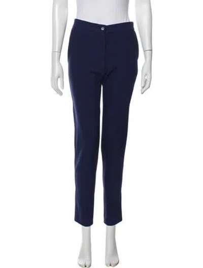 Pre-owned Maje Straight Leg Pants In Blue