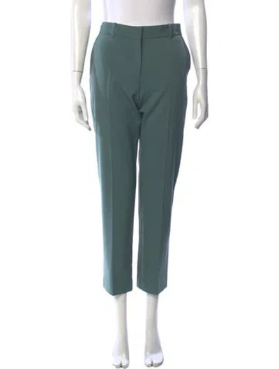 Pre-owned Maje Straight Leg Pants In Blue/green