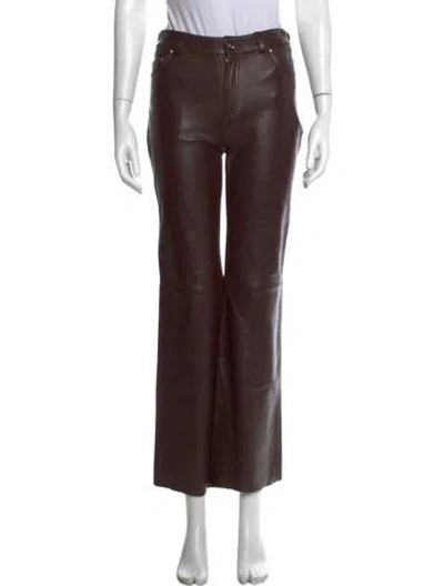 Pre-owned Maje Straight Leg Pants In Brown