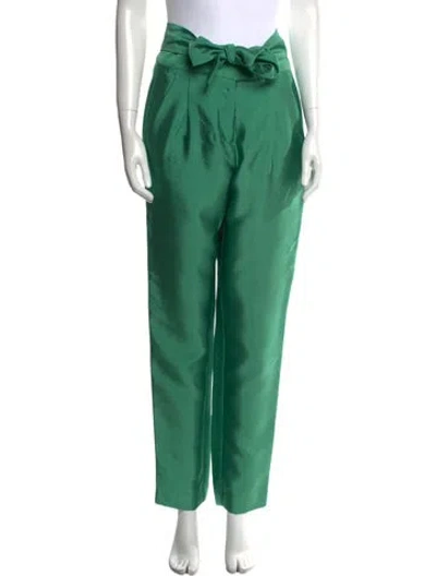 Pre-owned Maje Straight Leg Pants In Green