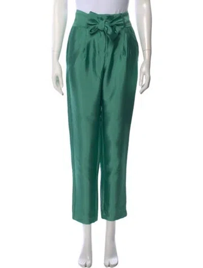 Pre-owned Maje Straight Leg Pants In Green
