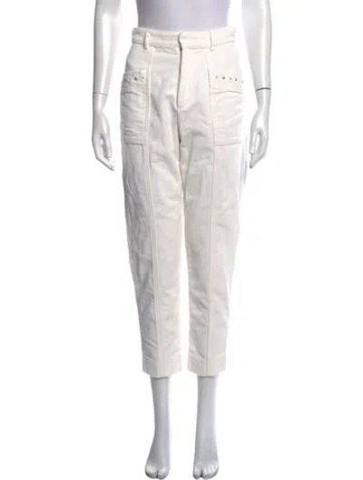 Pre-owned Maje Straight Leg Pants In White