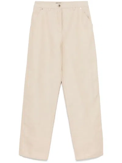 Maje Straight-leg Trousers In Neutrals