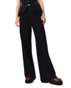 Maje Straight Leg Tweed Pants In Black